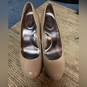 Merona patten leather tan heels